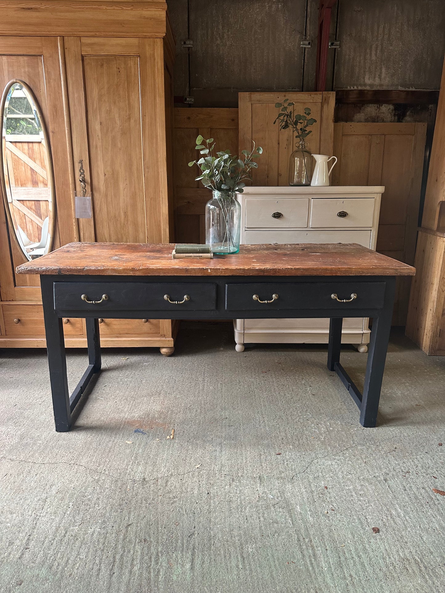 Vintage workbench / console table / kitchen island