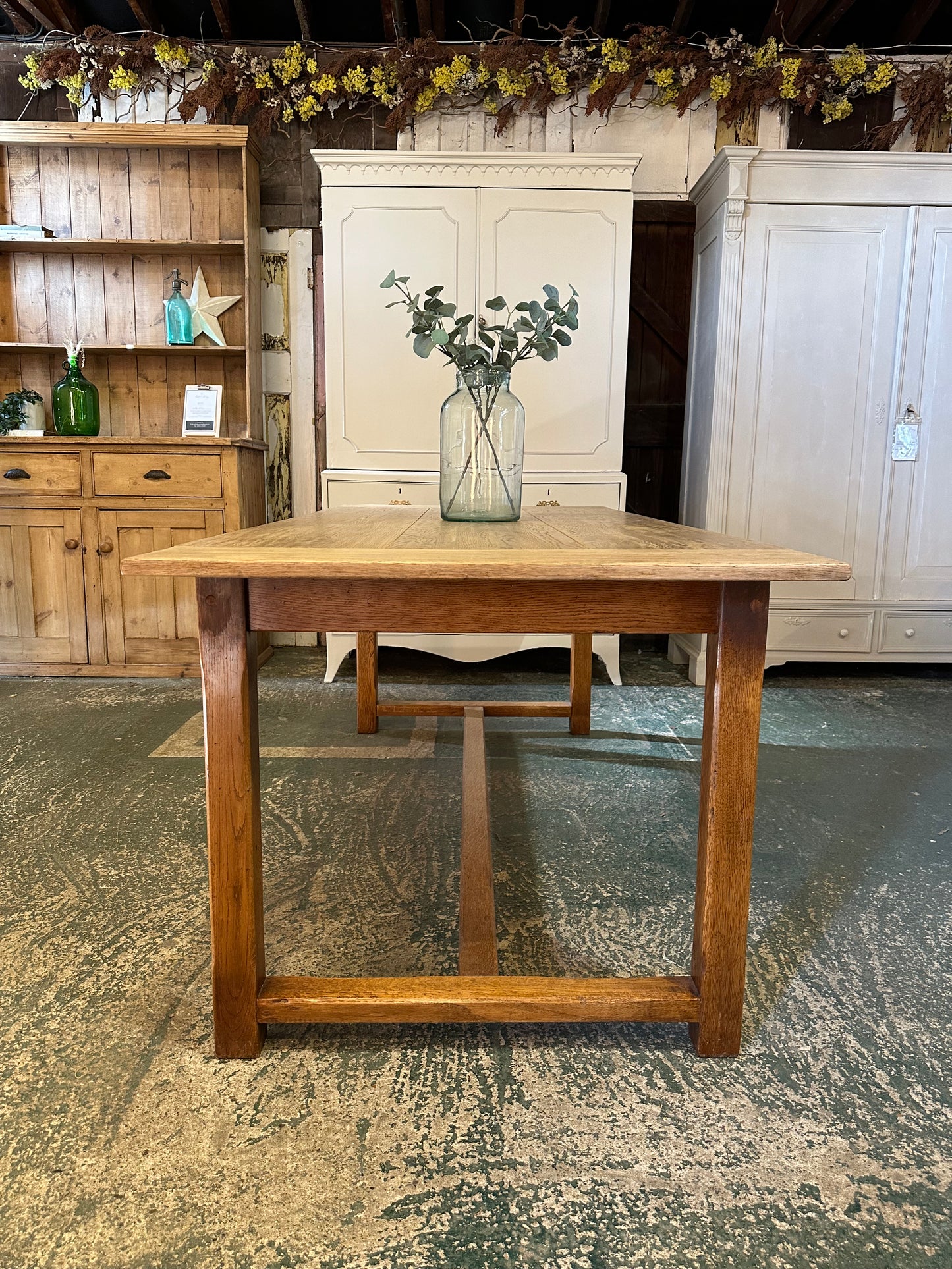 Vintage oak farmhouse refectory table 8 seater