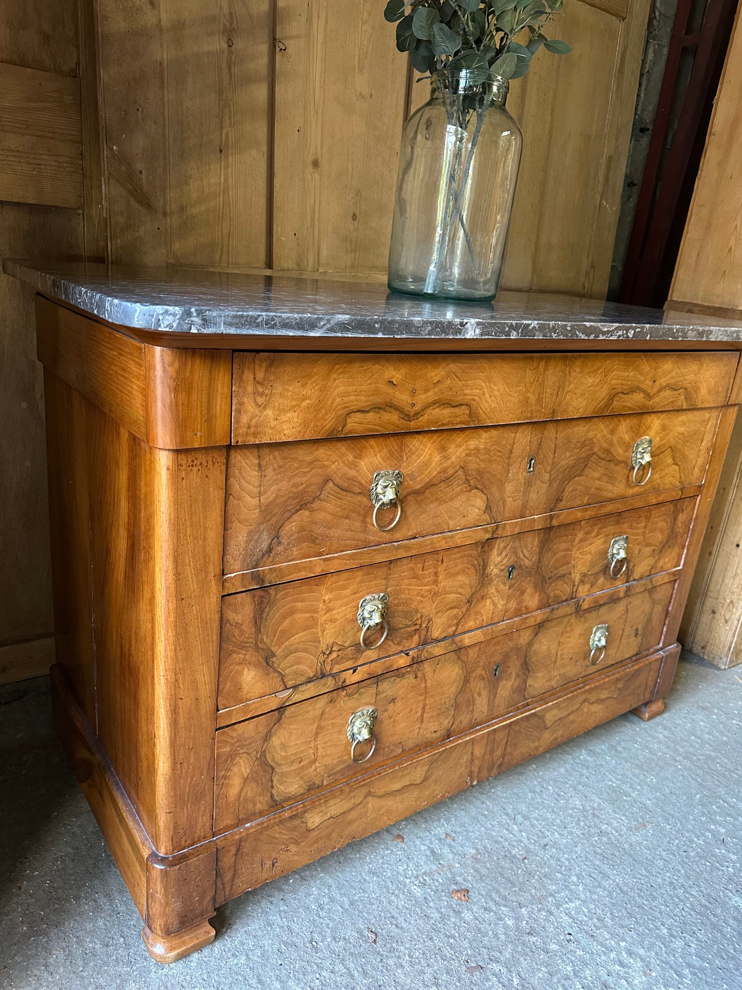 Vintage marble top chest of drawers