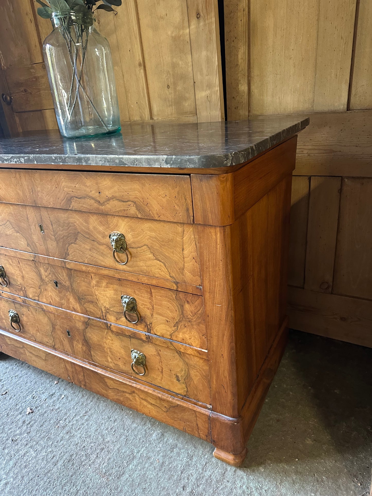 Vintage marble top chest of drawers