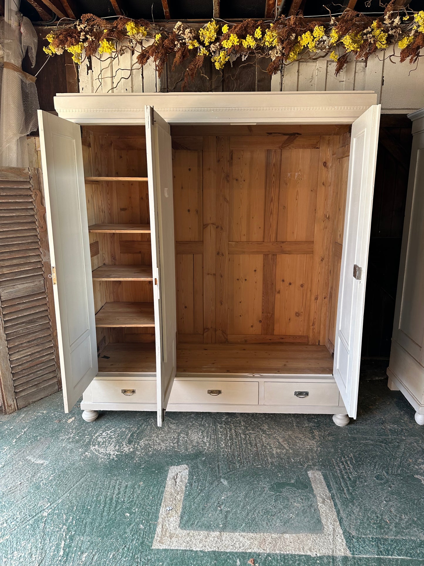 Vintage triple knock down wardrobe