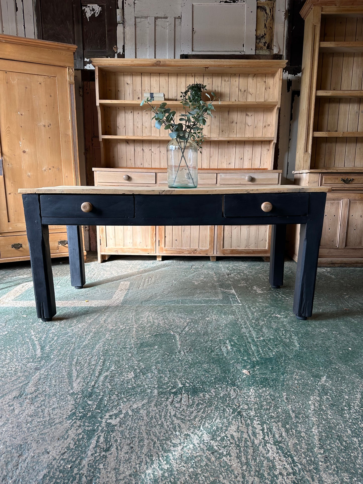 Rustic vintage farmhouse table large 6 seater / desk