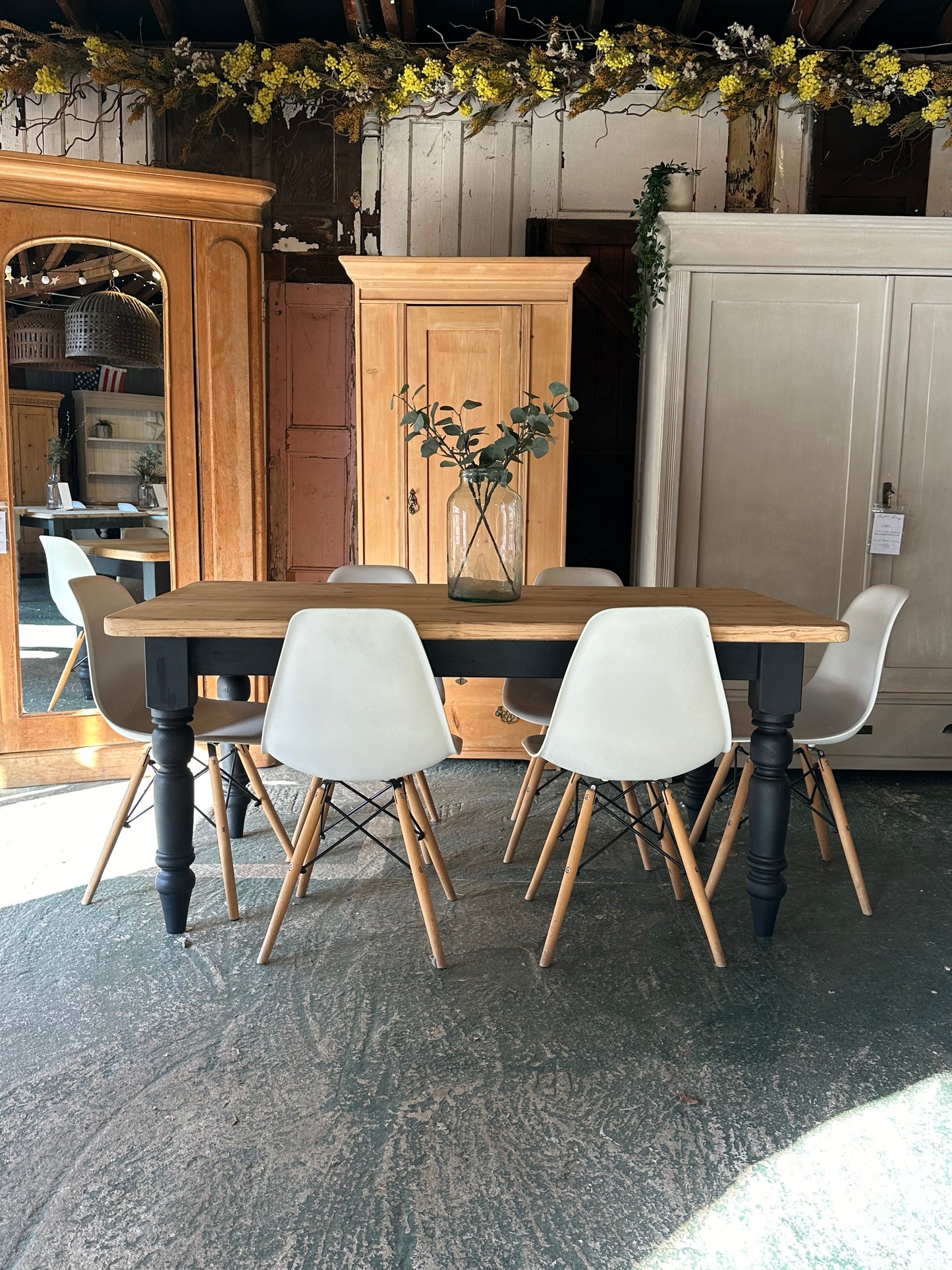 Rustic farmhouse table large 6 seater