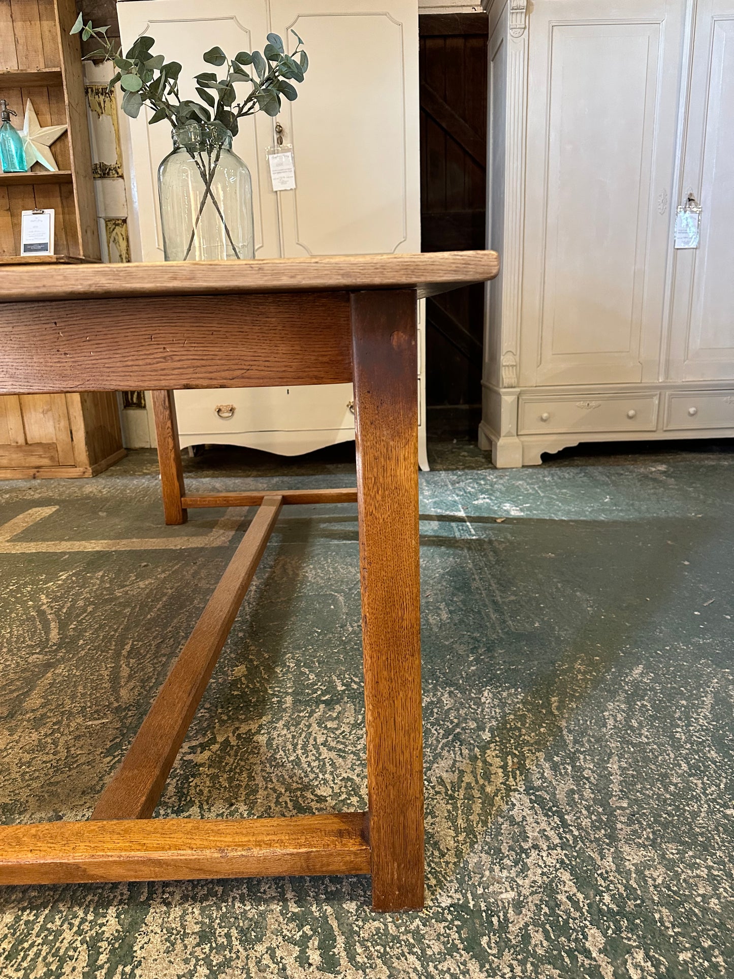 Vintage oak farmhouse refectory table 8 seater
