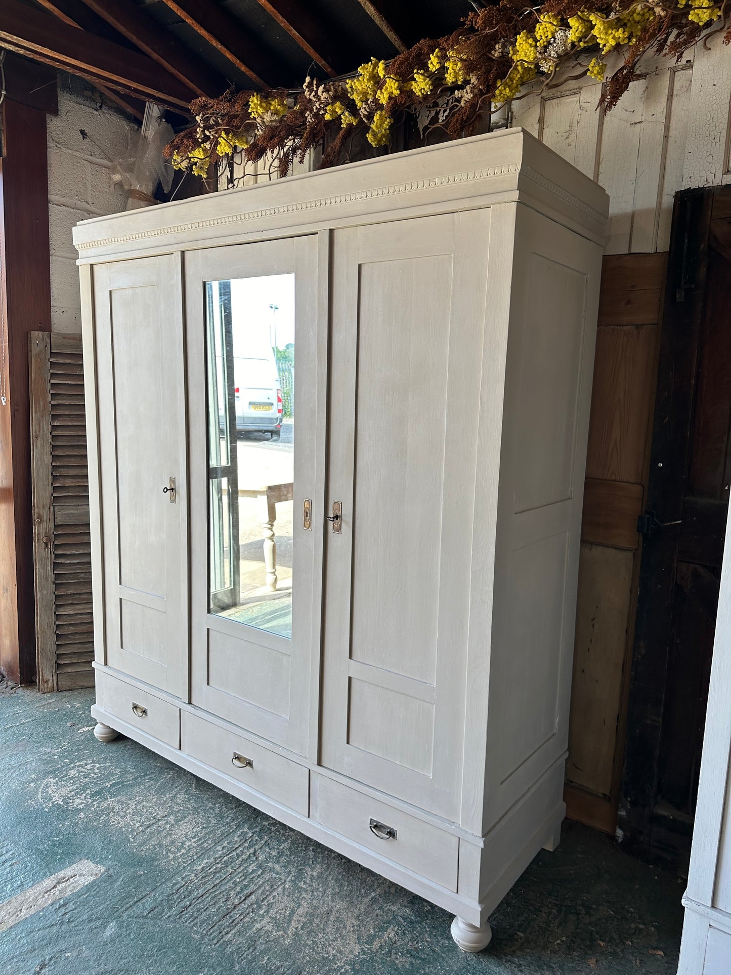 Vintage triple knock down wardrobe