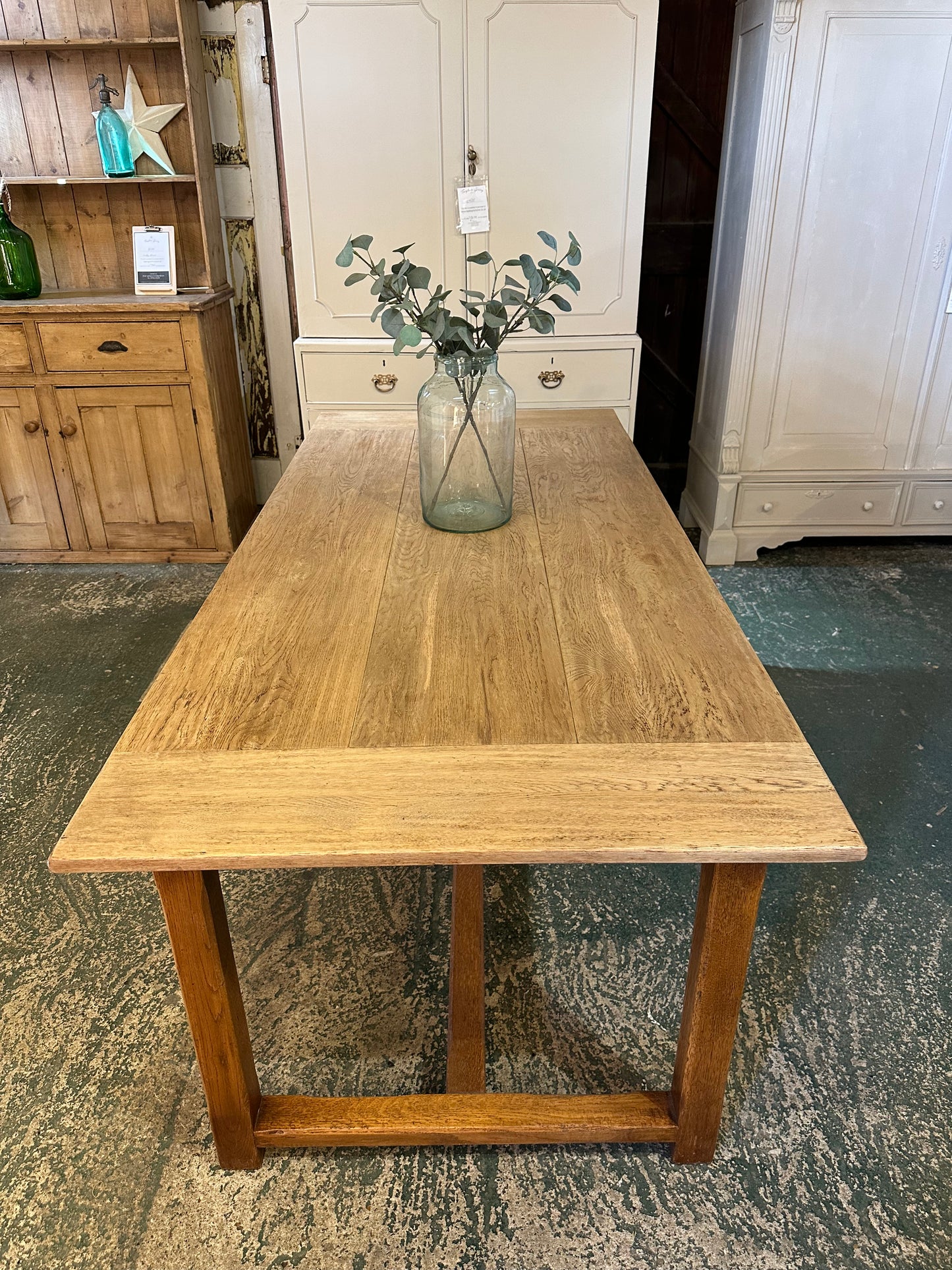 Vintage oak farmhouse refectory table 8 seater