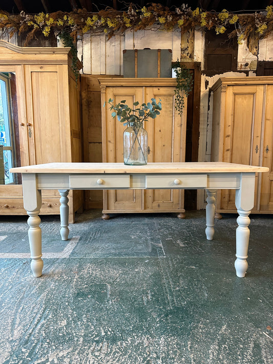 Rustic farmhouse table large 6 seater