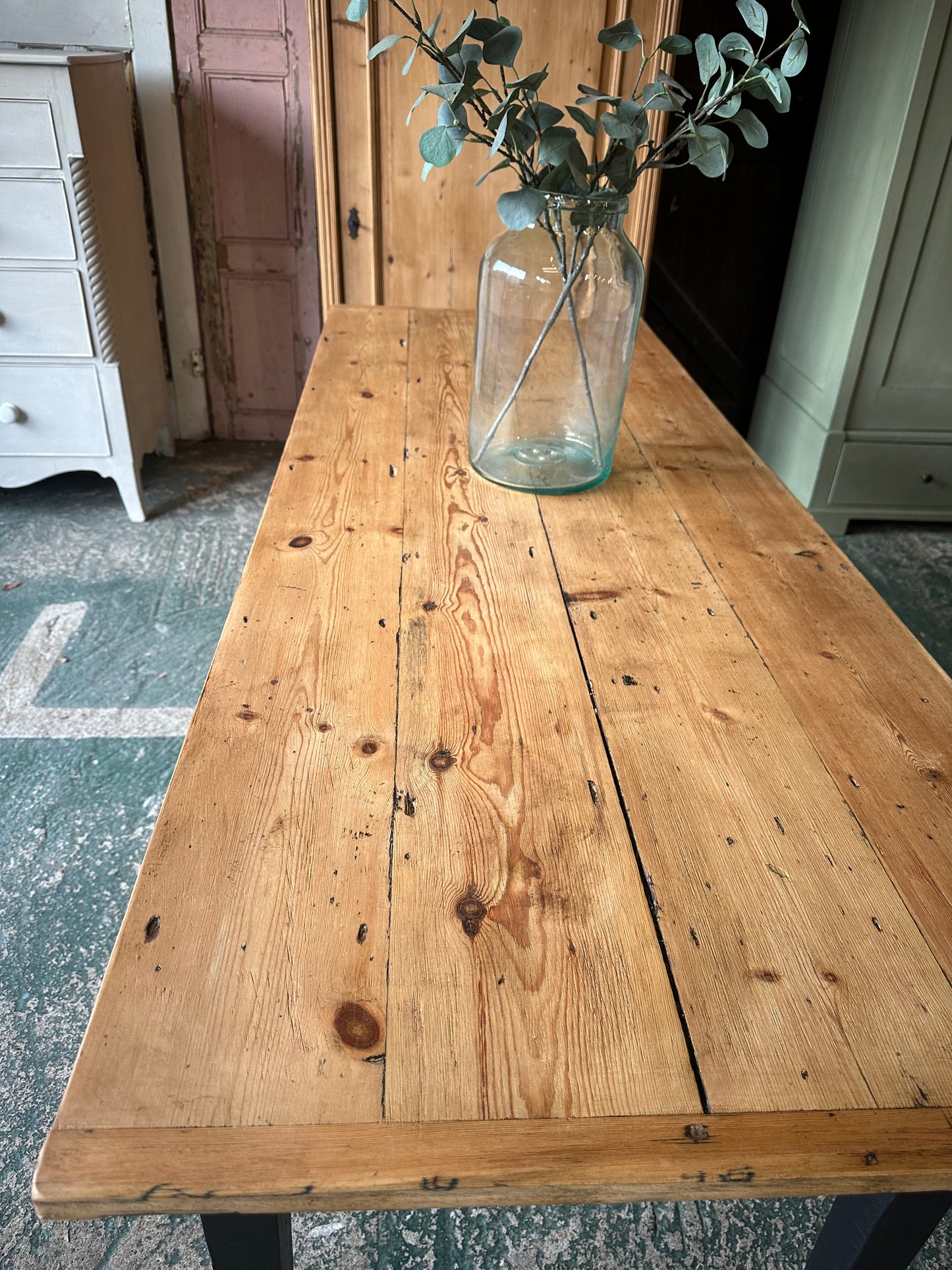 Rustic farmhouse table large 6 seater