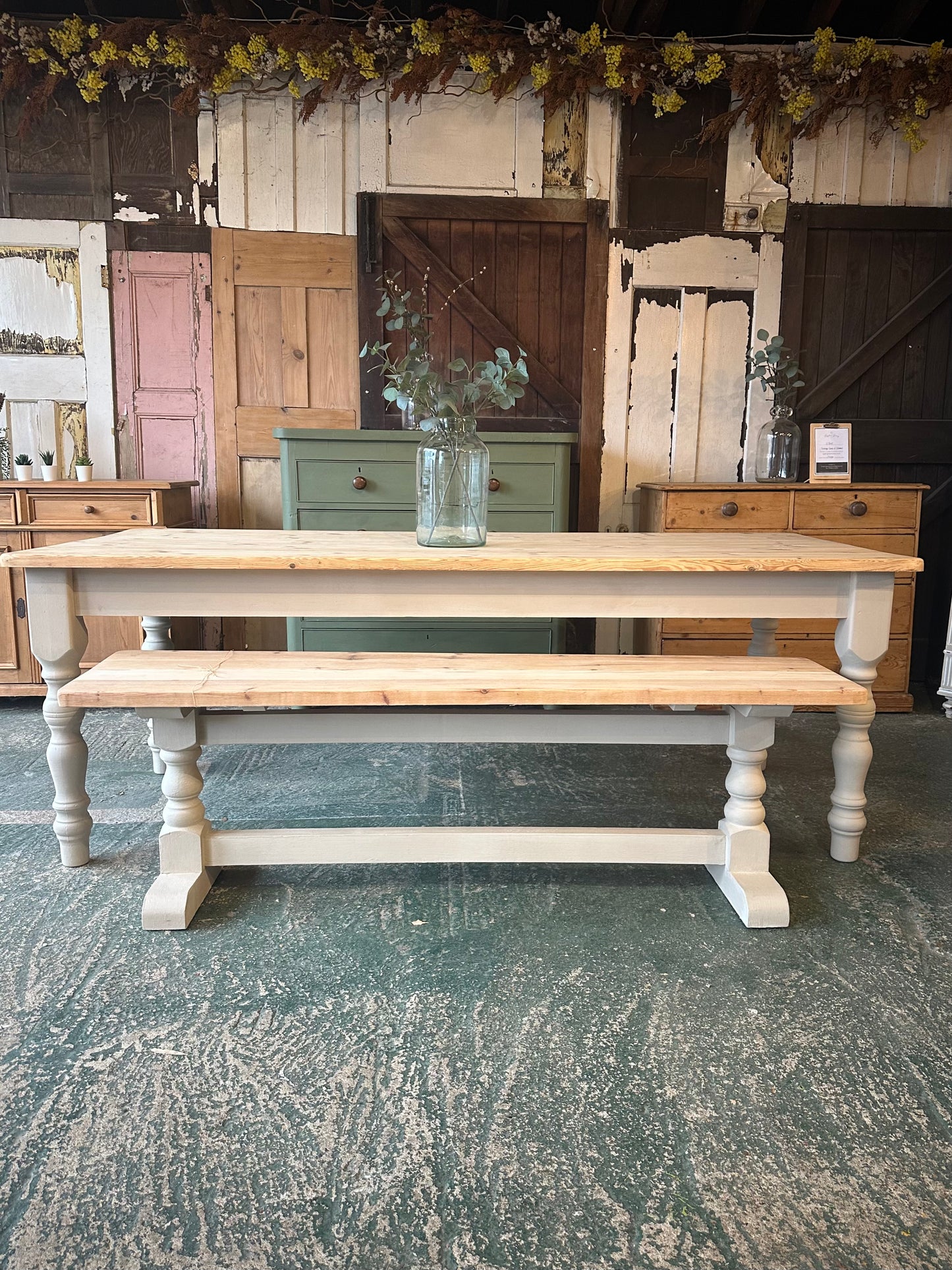Rustic farmhouse table large 8 seater