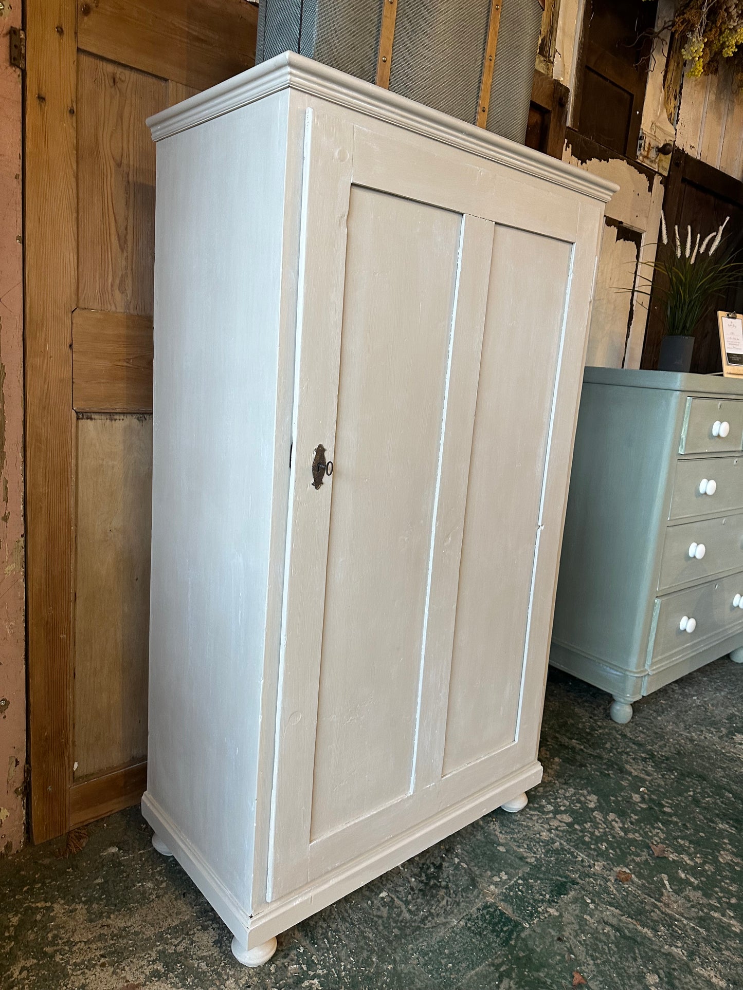 Rustic linen press / wardrobe/ cupboard