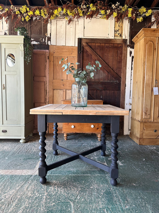 Oak Barley Twist Draw Leaf Table