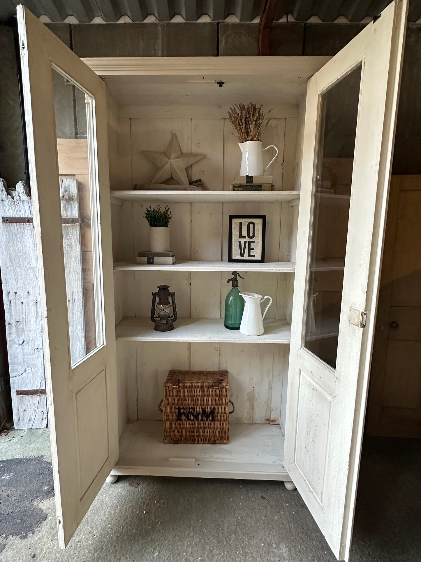 Vintage display cabinet / armoire / linen press / dresser