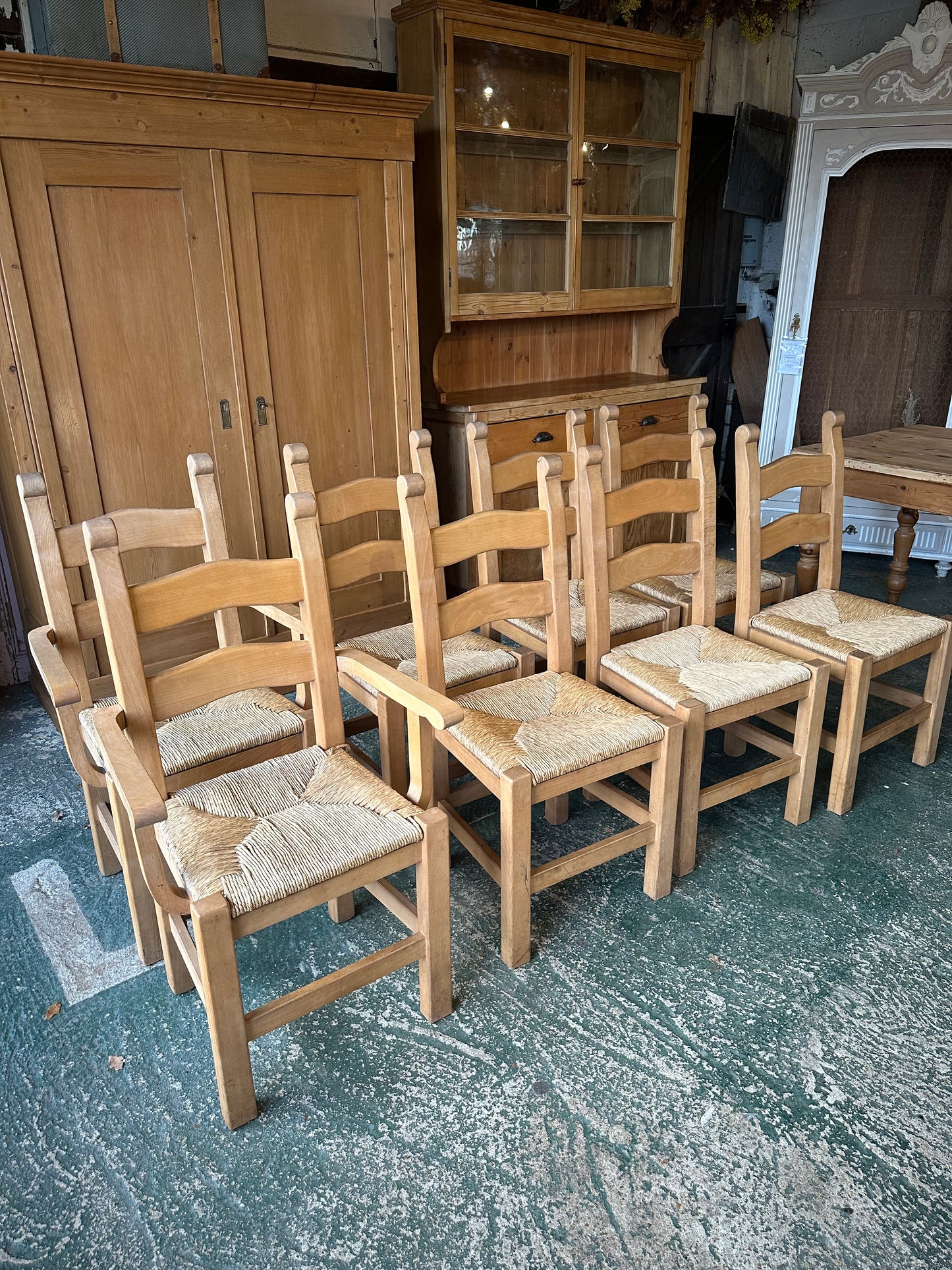 Ladder back chairs set of 8