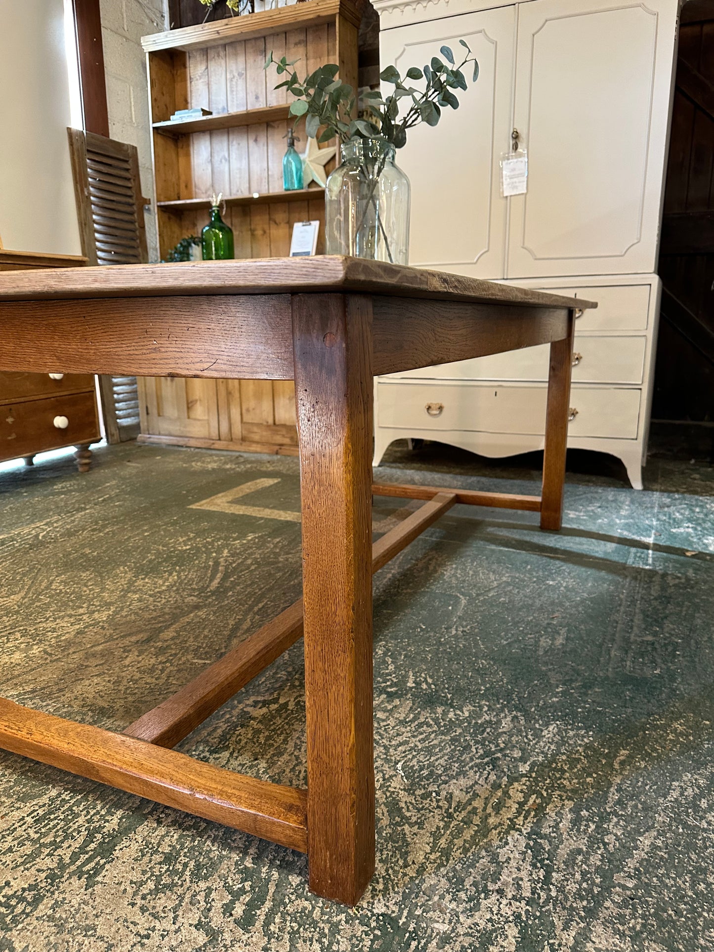 Vintage oak farmhouse refectory table 8 seater