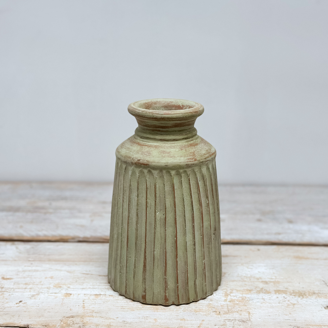 Rena Terracotta Vase - Green