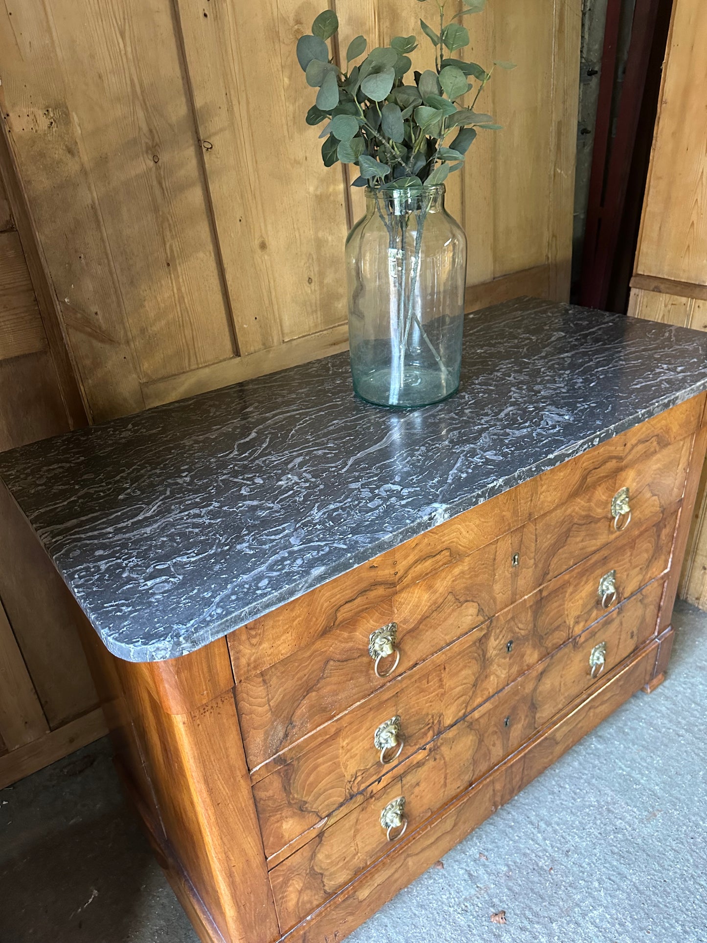 Vintage marble top chest of drawers