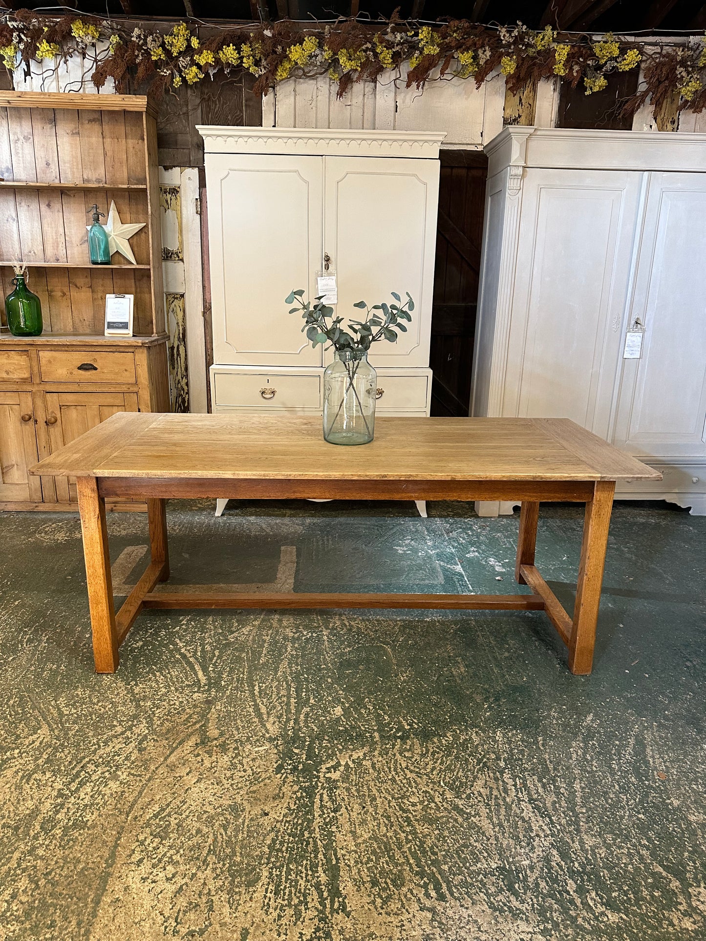 Vintage oak farmhouse refectory table 8 seater