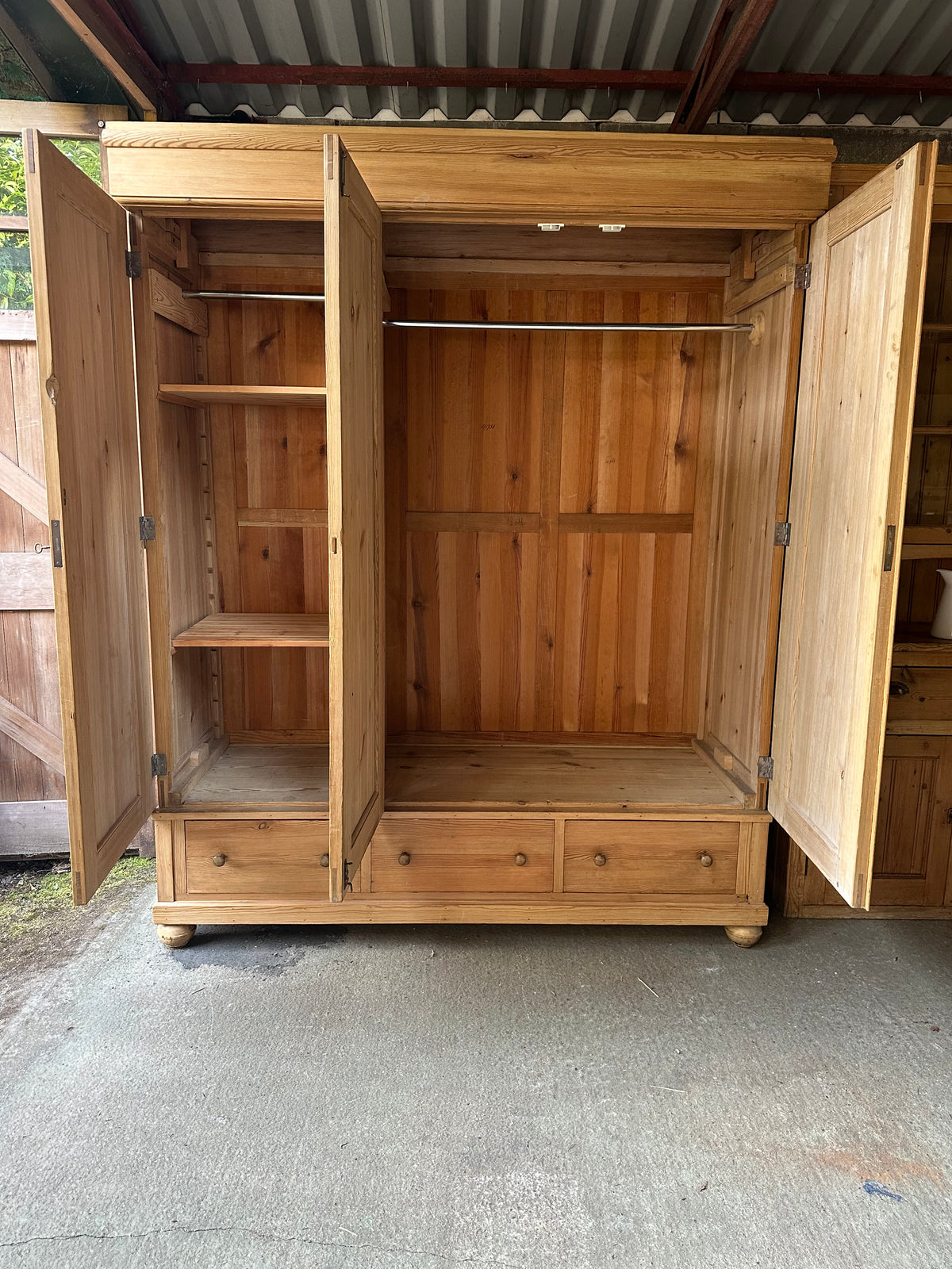 Vintage triple knock down wardrobe