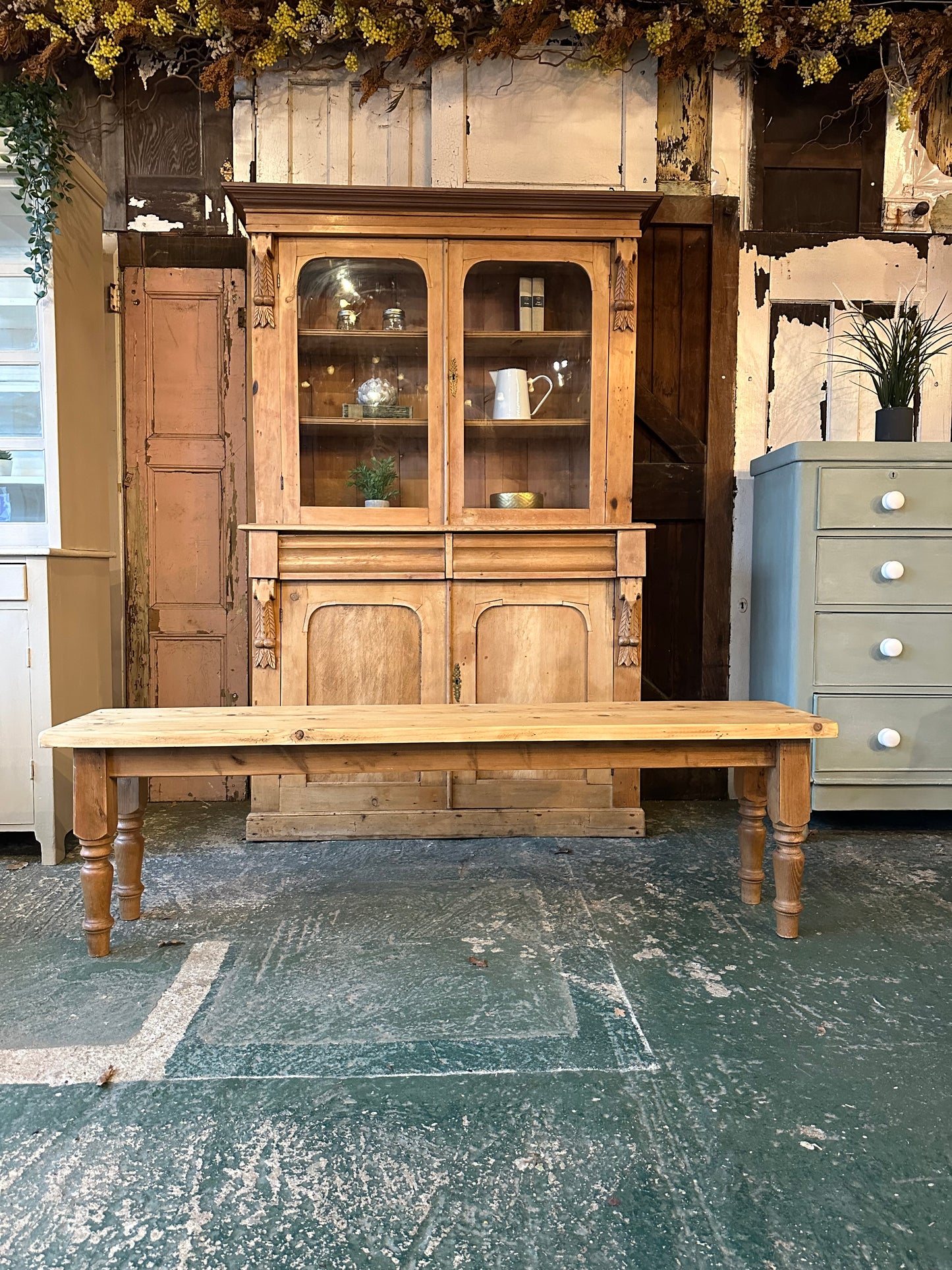 Rustic farmhouse bench