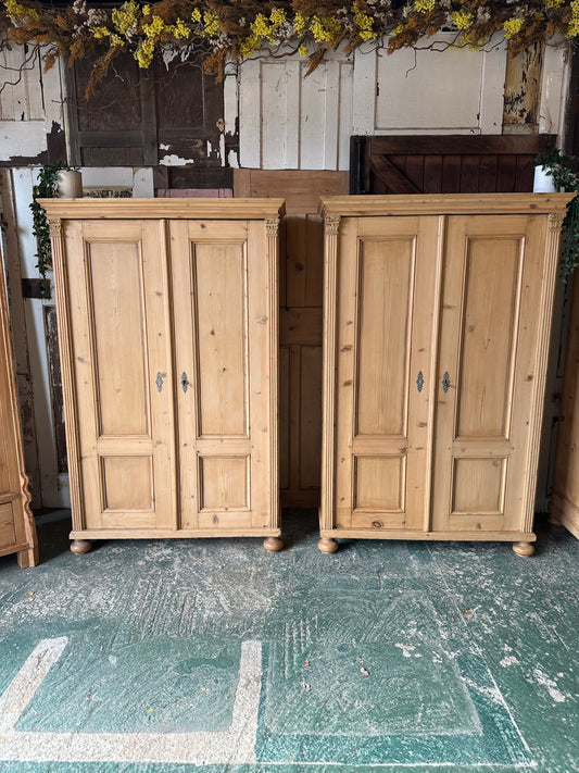 Pair of vintage wardrobes