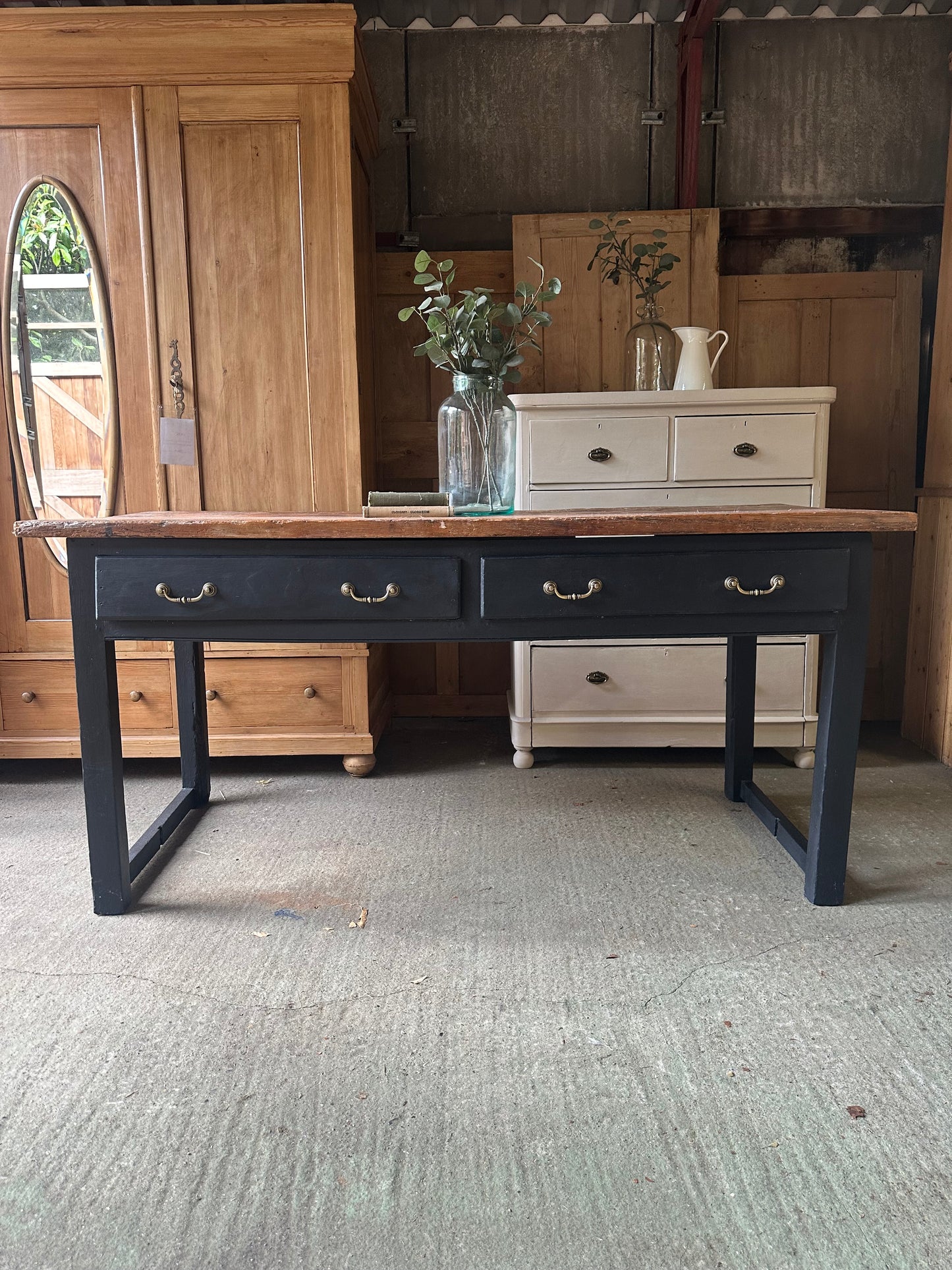 Vintage workbench / console table / kitchen island