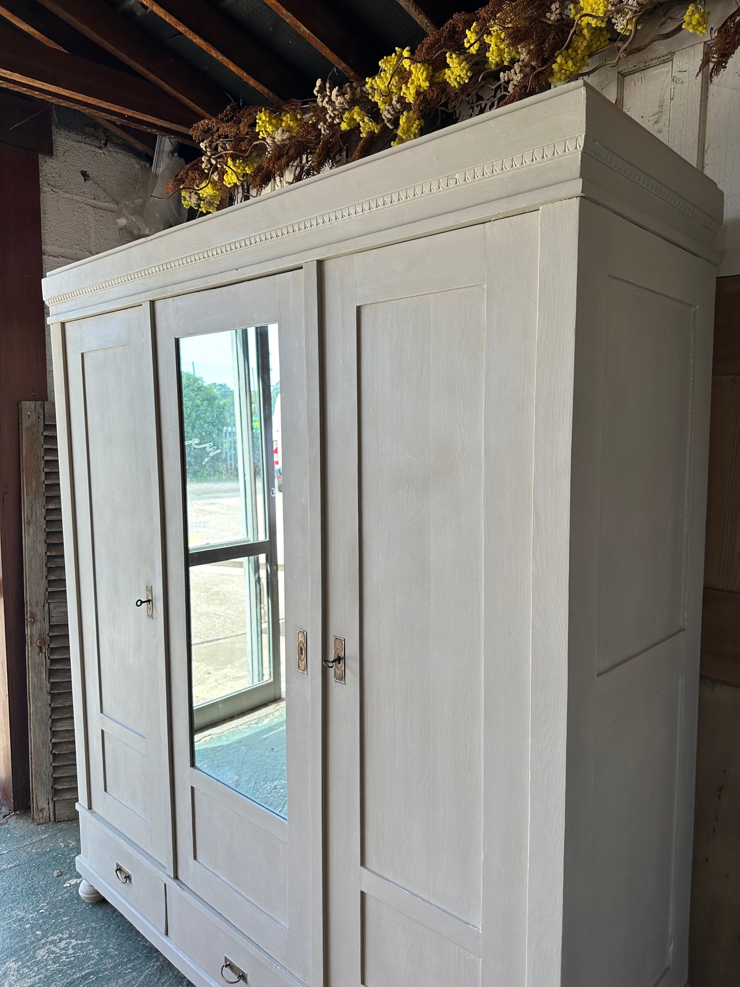 Vintage triple knock down wardrobe