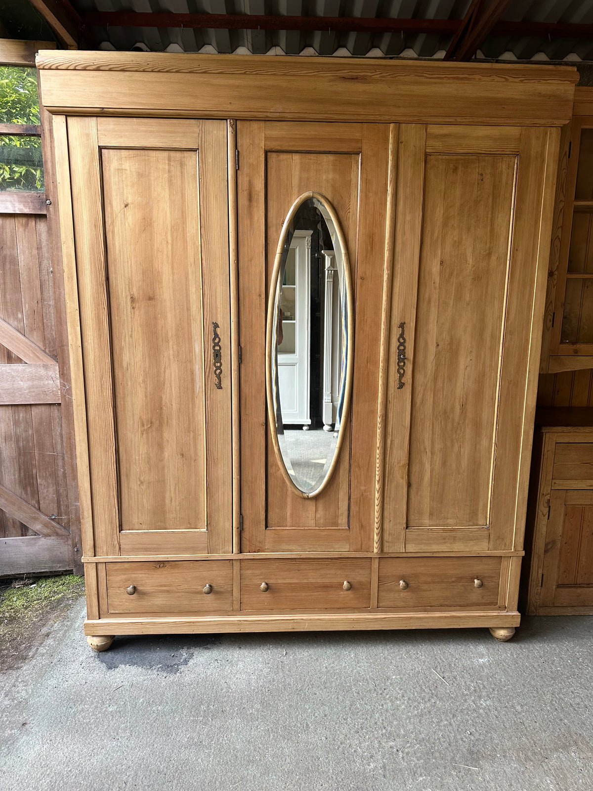 Vintage triple knock down wardrobe