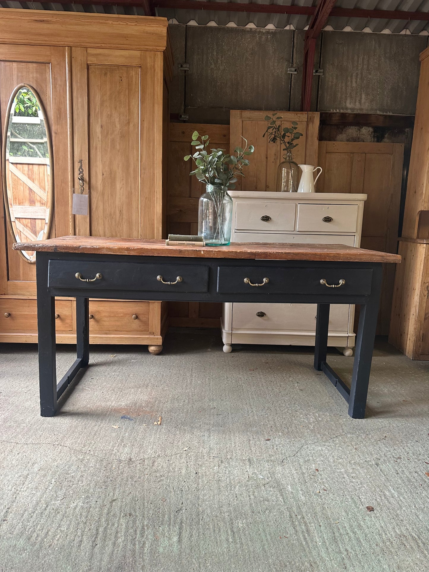 Vintage workbench / console table / kitchen island