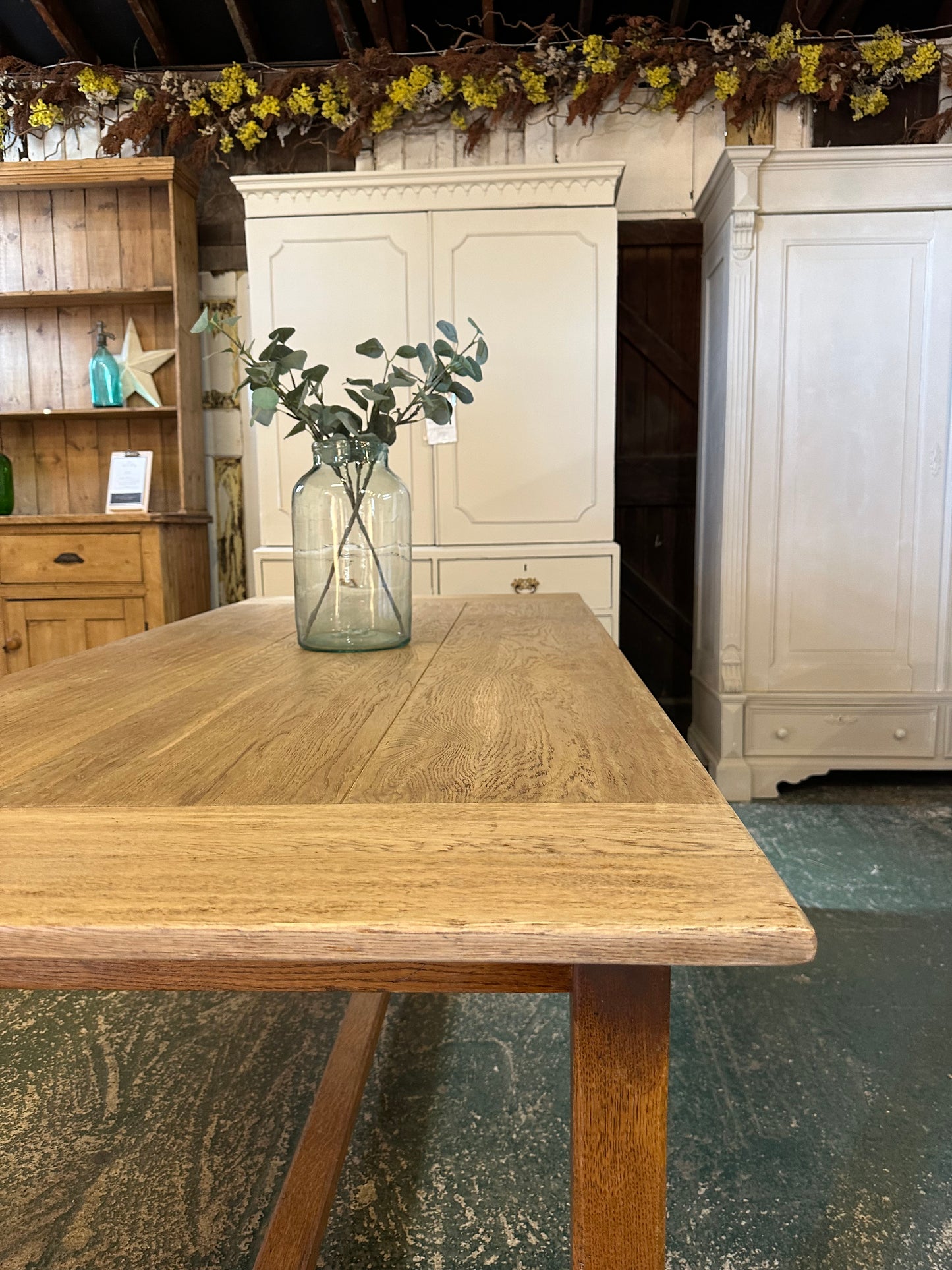 Vintage oak farmhouse refectory table 8 seater