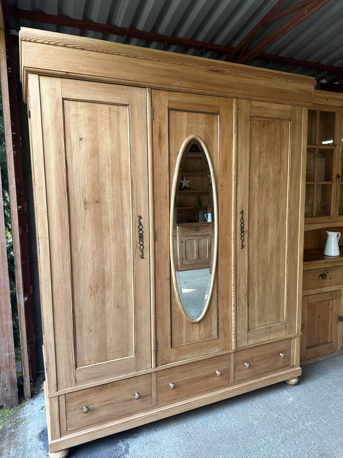 Vintage triple knock down wardrobe