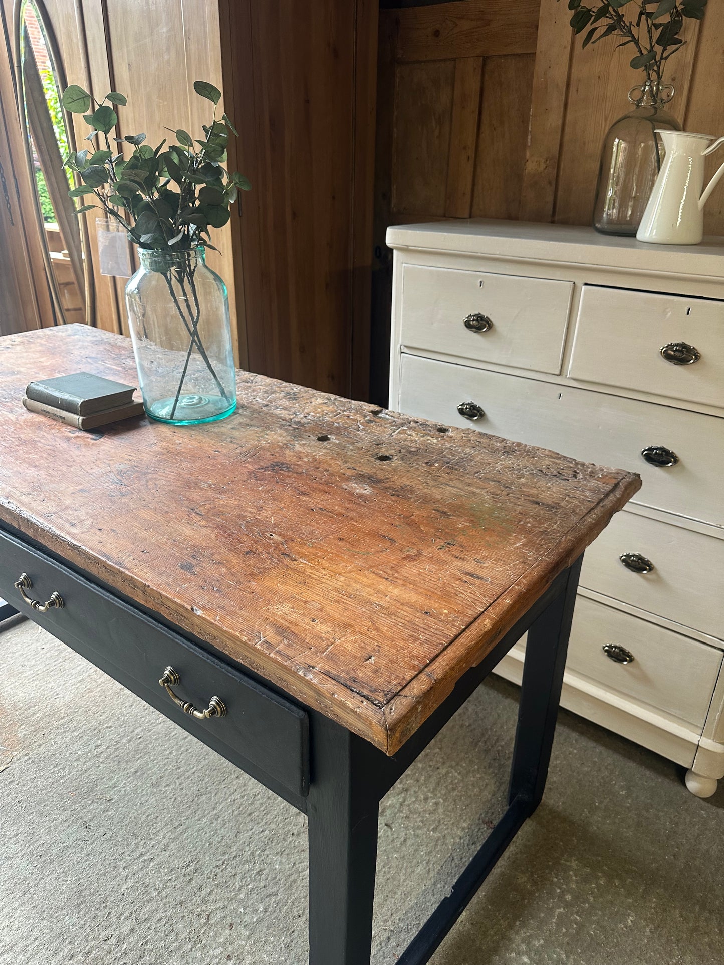 Vintage workbench / console table / kitchen island
