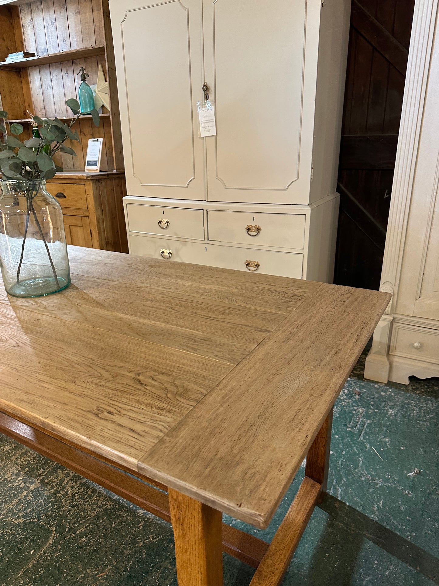 Vintage oak farmhouse refectory table 8 seater