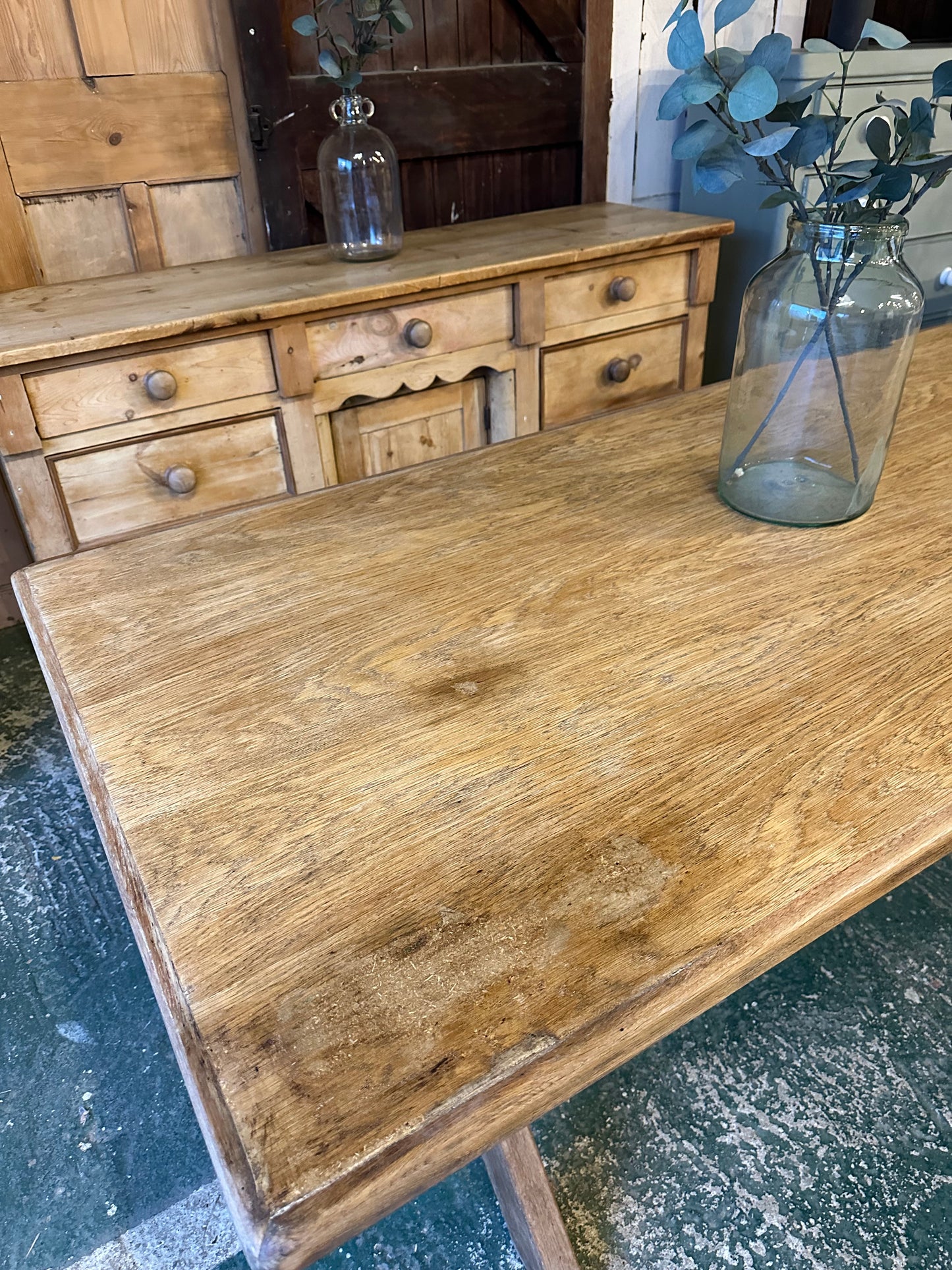 Rustic cross frame table large 6 seater