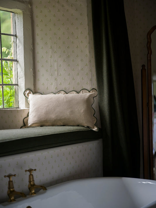 Scallop Cushion - Moss