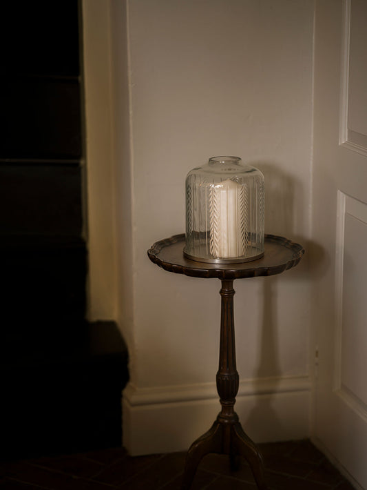 Handblown Candle Dome - Large, Scandi Stripe