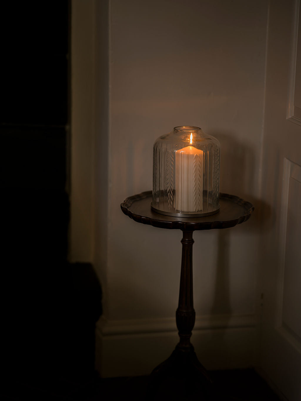 Handblown Candle Dome - Large, Scandi Stripe