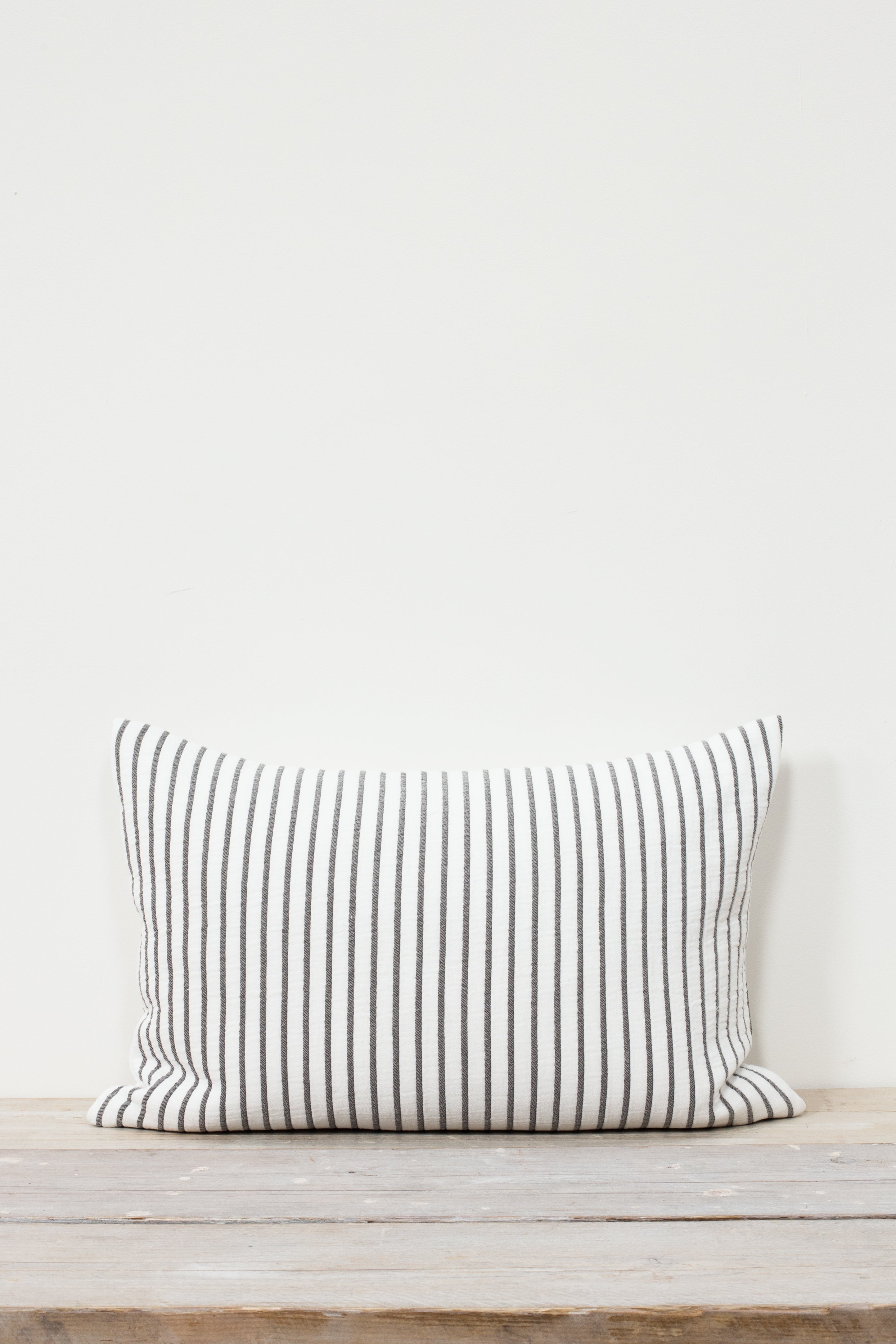 Grey and white striped cushion hotsell