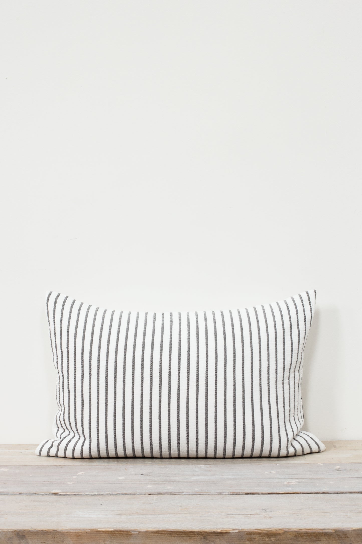 Hikari Grey and White Striped Cushion
