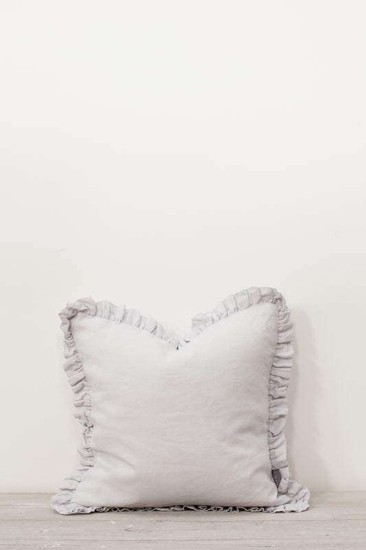 Oli Ruffle Cushion Silver Grey