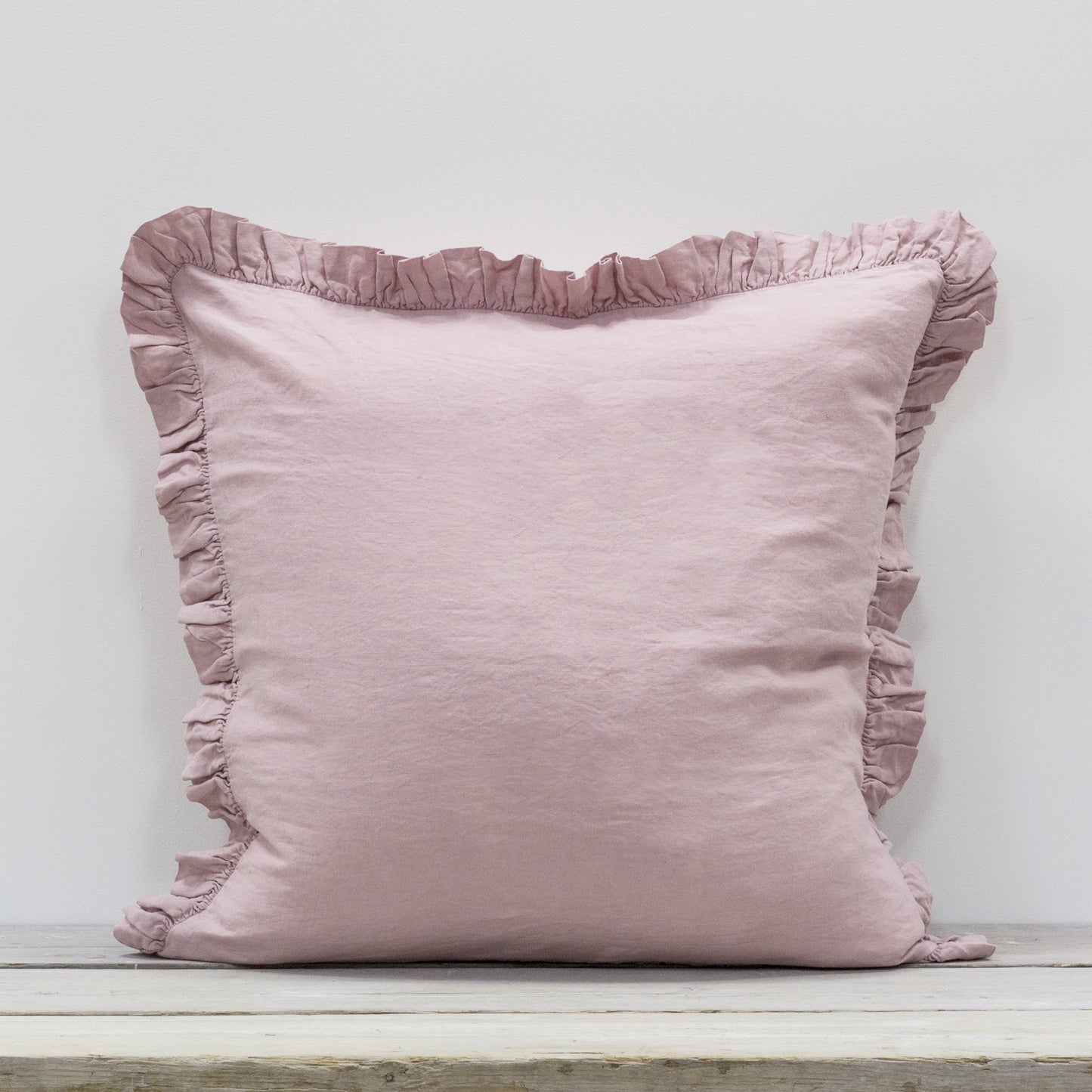 Olivia Ruffle Cushion Blush