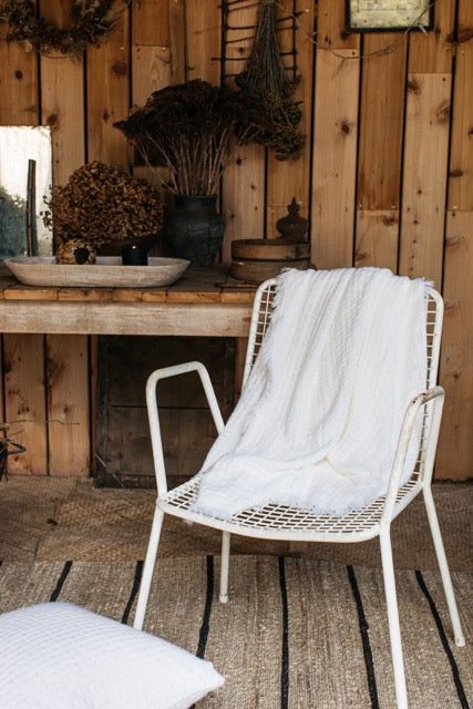 Hallen White Basketweave Throw