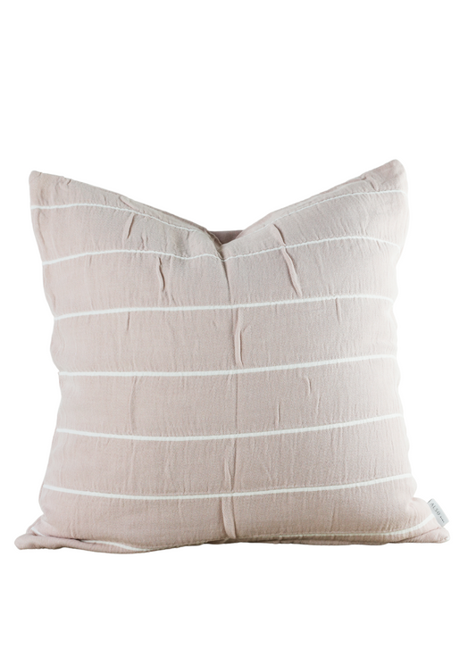 Ebino Wide Stripe Blush and White Pillow