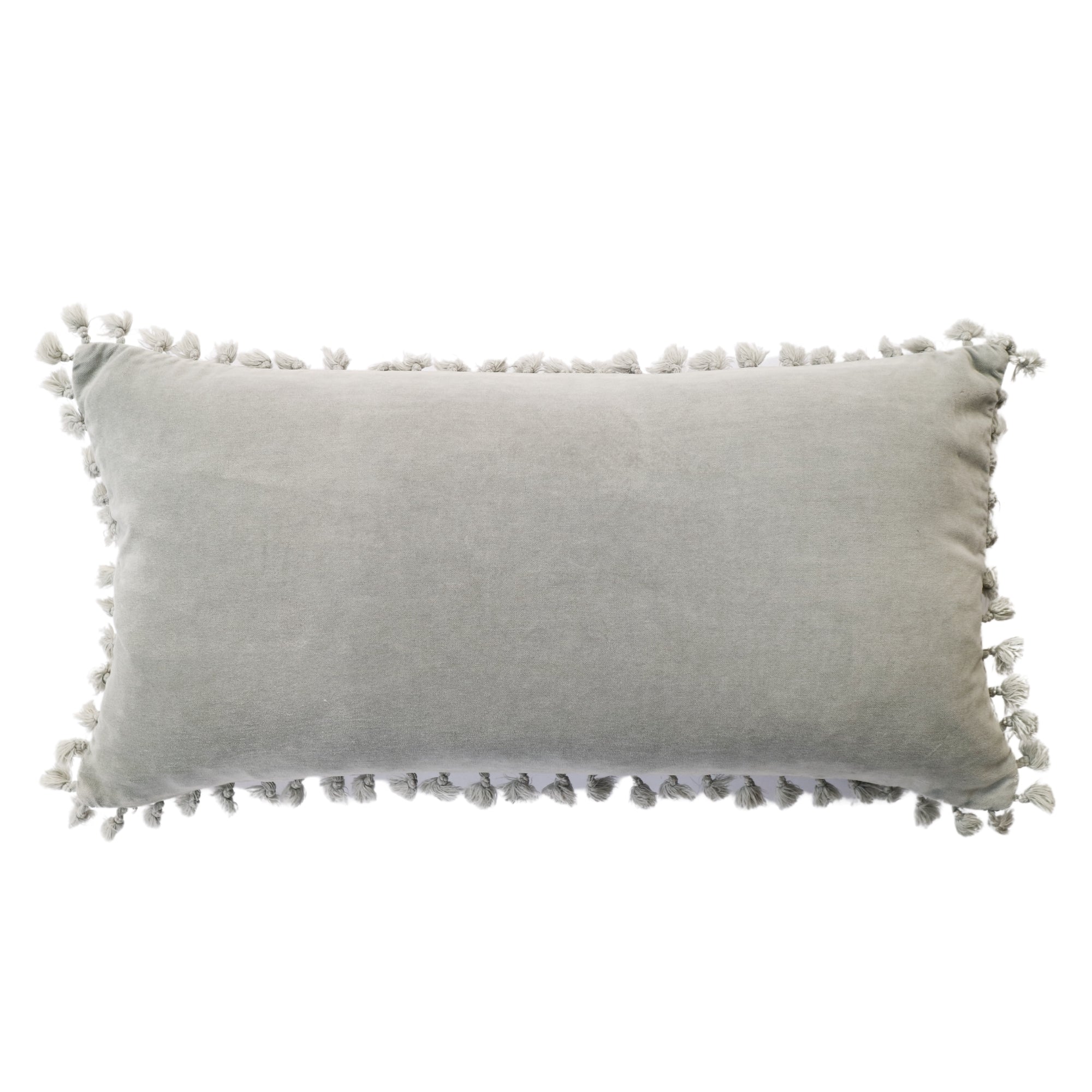 Light grey velvet outlet pillow