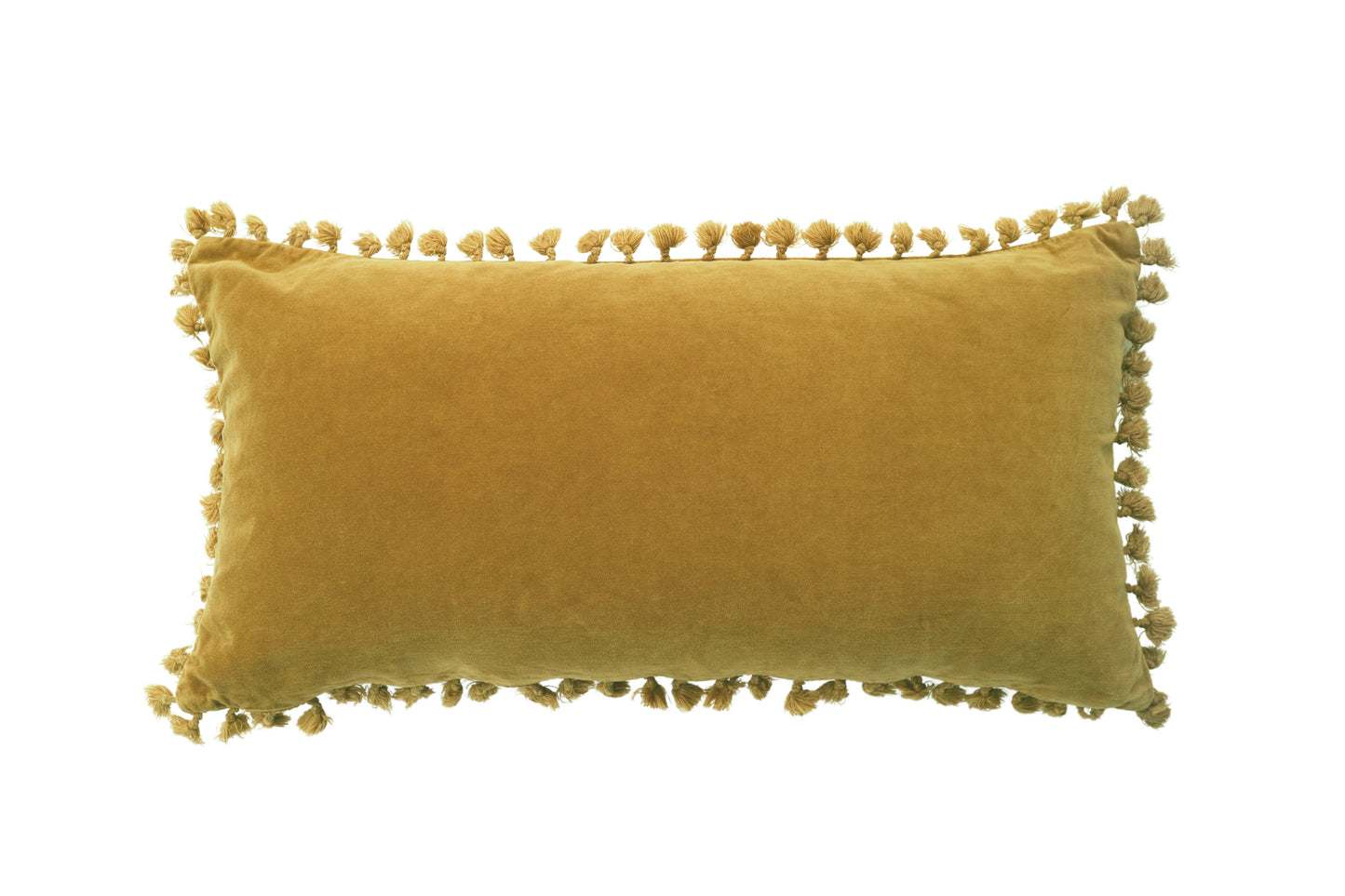 Velvet Knot Breakfast Cushion Mustard