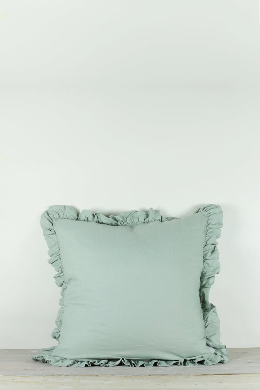 Olivia Ruffle Cushion Sage