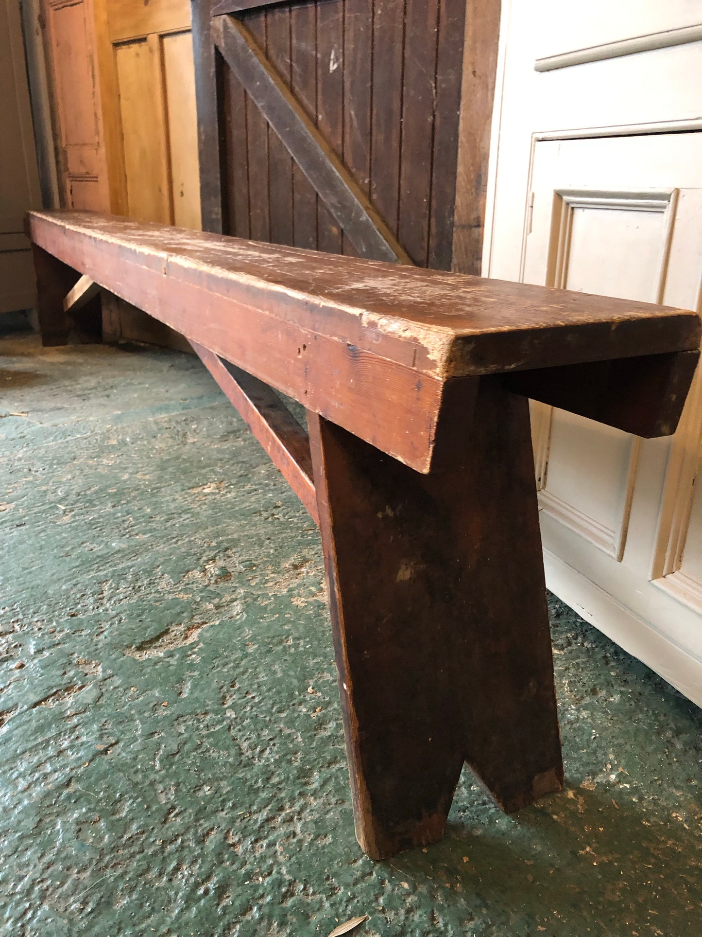 Vintage Rustic Old School Bench (One of a Pair)