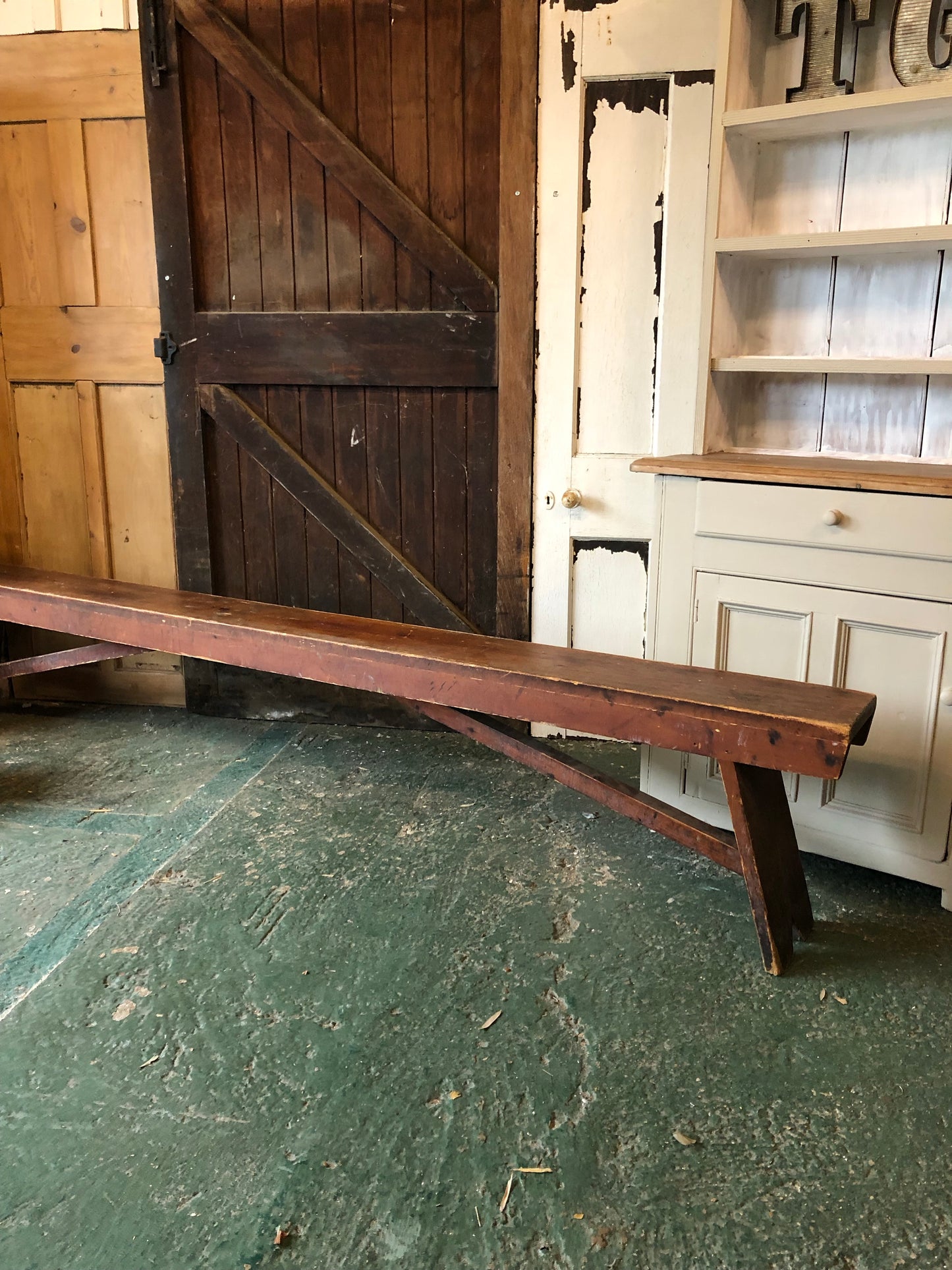 Vintage Rustic Old School Bench (One of a Pair)